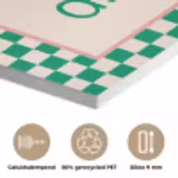 Quote - Groen - Geblokt - Keuken PET vilt klein -closeup_NL
