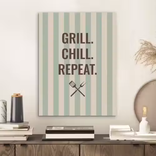 Quote - Strepen - Grill PET vilt klein -sfeer1