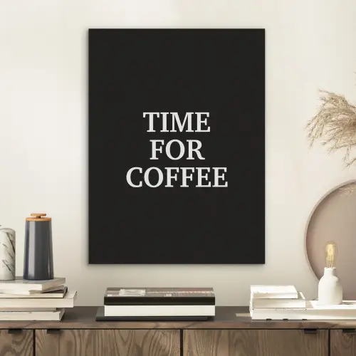 Quotes - Letters - Koffie - Zwart PET vilt klein -sfeer1