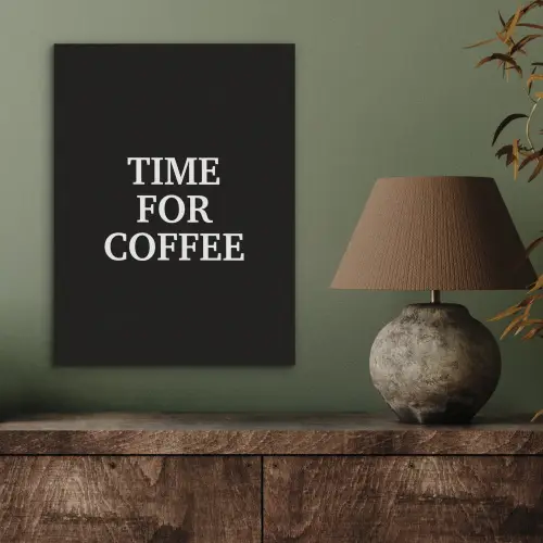 Quotes - Letters - Koffie - Zwart PET vilt klein -sfeer2