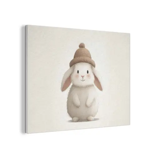 Konijn - Muts - Oren - Beige PET vilt klein -3d