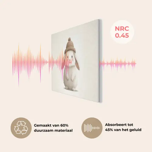 Konijn - Muts - Oren - Beige PET vilt klein -USP_NL