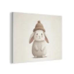 Konijn - Muts - Oren - Beige PET vilt klein -3d