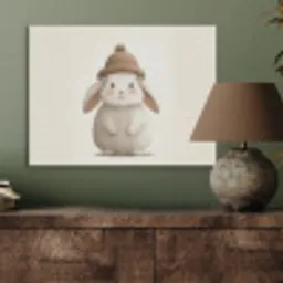 Konijn - Muts - Oren - Beige PET vilt klein -sfeer2
