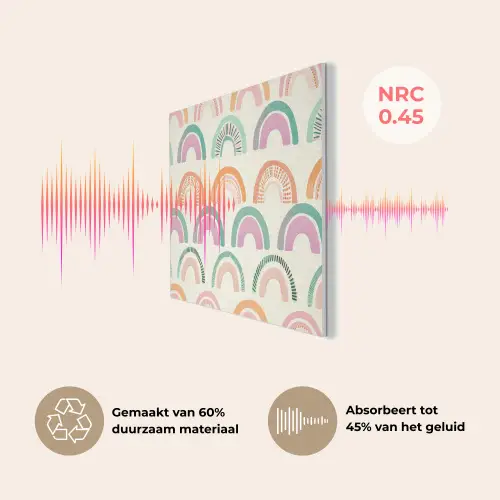 Regenboog - Zachte tinten - Strepen - Stippen PET vilt klein -USP_NL