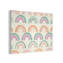 Regenboog - Zachte tinten - Strepen - Stippen PET vilt klein -3d