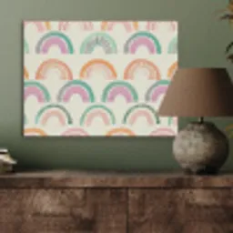 Regenboog - Zachte tinten - Strepen - Stippen PET vilt klein -sfeer2