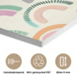 Regenboog - Zachte tinten - Strepen - Stippen PET vilt klein -closeup_NL