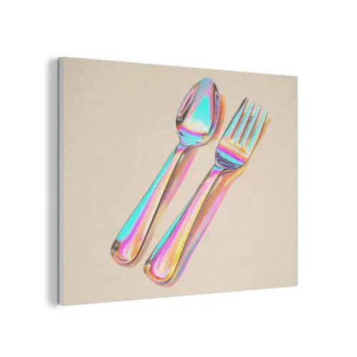 Regenboog - Lepel - Vork PET vilt klein -3d