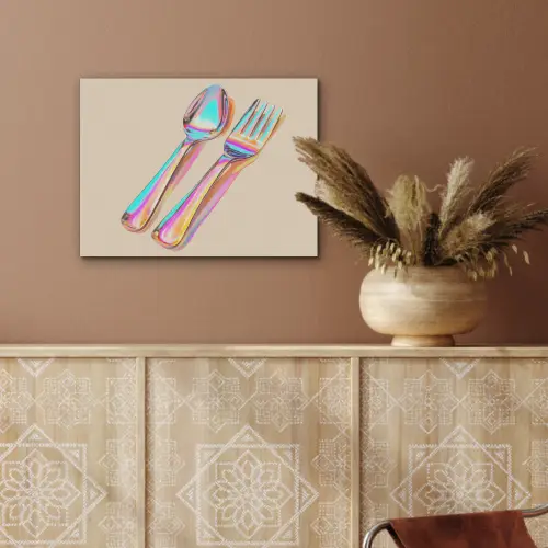 Regenboog - Lepel - Vork PET vilt klein -sfeer4