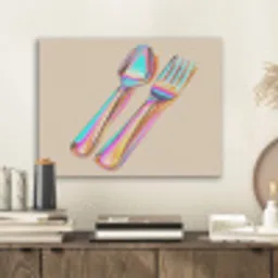 Regenboog - Lepel - Vork PET vilt klein -sfeer1
