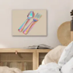 Regenboog - Lepel - Vork PET vilt klein -sfeer3