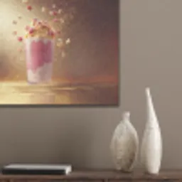 Framboos - Smoothie - Drinken - Roze PET vilt klein -sfeer6_closeup