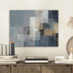 Rechthoeken - Abstract - Blauw PET vilt klein -sfeer1