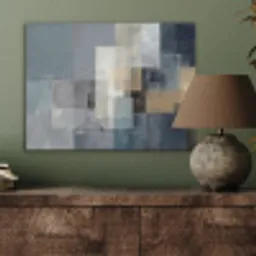 Rechthoeken - Abstract - Blauw PET vilt klein -sfeer2