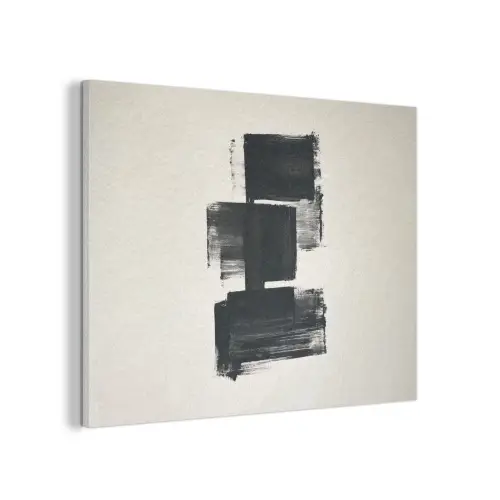 Rechthoeken - Penseelstreken - Abstract - Zwart PET vilt klein -3d
