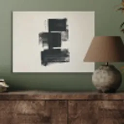 Rechthoeken - Penseelstreken - Abstract - Zwart PET vilt klein -sfeer2