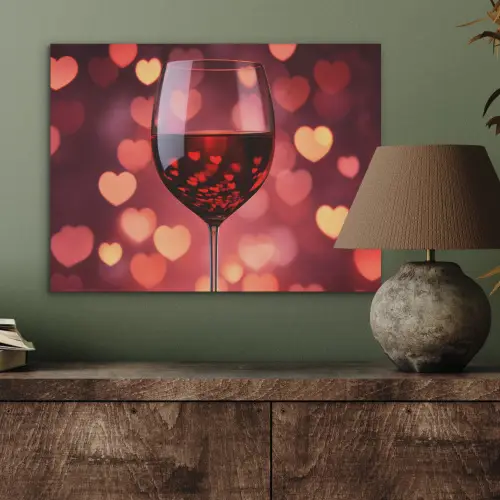 Rood - Wijn - Hartjes PET vilt klein -sfeer2