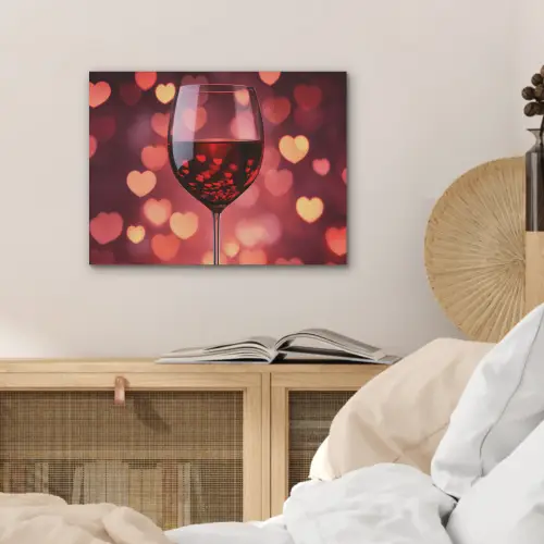 Rood - Wijn - Hartjes PET vilt klein -sfeer3