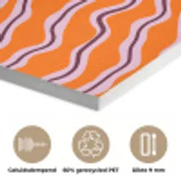 Retro - Golvend - Oranje PET vilt klein 837 -closeup_NL