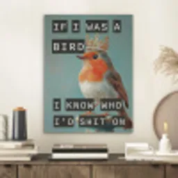 Roodborstje - Vogel - Blauw - Decoratie PET vilt klein -sfeer1