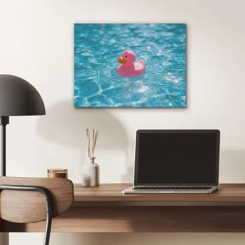 Badeend - Dobberend - Roze PET vilt klein -sfeer5