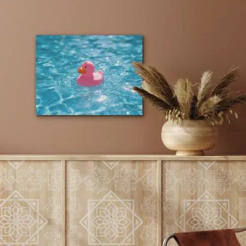 Badeend - Dobberend - Roze PET vilt klein -sfeer4