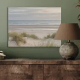 Zandstrand - Bewolkt - Duinen PET vilt klein -sfeer2