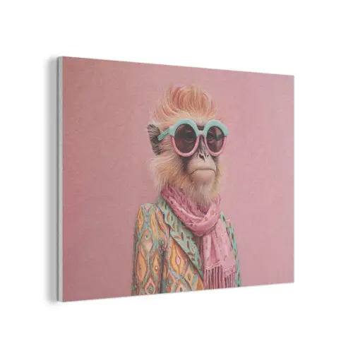 Sjaal - Aap - Zonnebril - Jasje PET vilt klein -3d