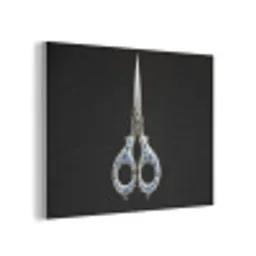 Schaar - Delfts blauw - Zwart PET vilt klein -3d
