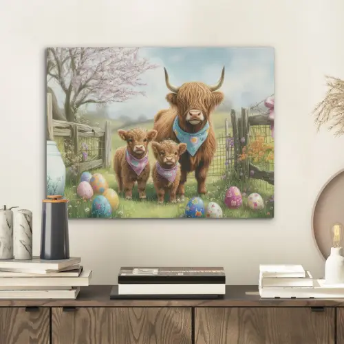 Schotsehooglanders - Paaseieren - Lente PET vilt klein -sfeer1