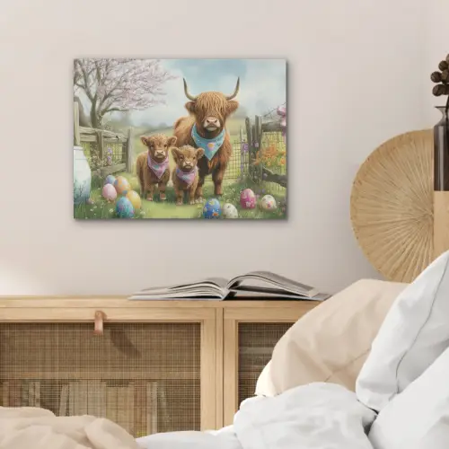 Schotsehooglanders - Paaseieren - Lente PET vilt klein -sfeer3