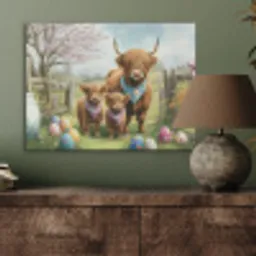 Schotsehooglanders - Paaseieren - Lente PET vilt klein -sfeer2
