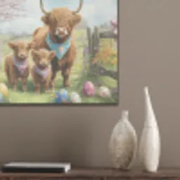 Schotsehooglanders - Paaseieren - Lente PET vilt klein -sfeer6_closeup