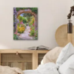 Doorkijk - Bloemen - Pad - Natuur PET vilt klein -sfeer3