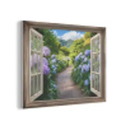 Doorkijk - Hortensia - Pad - Natuur PET vilt klein -3d
