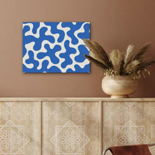 Vormen - Abstract - Blauw - Golven PET vilt klein -sfeer4
