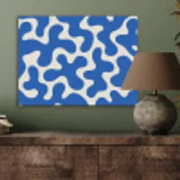 Vormen - Abstract - Blauw - Golven PET vilt klein -sfeer2