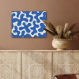 Vormen - Abstract - Blauw - Golven PET vilt klein -sfeer4