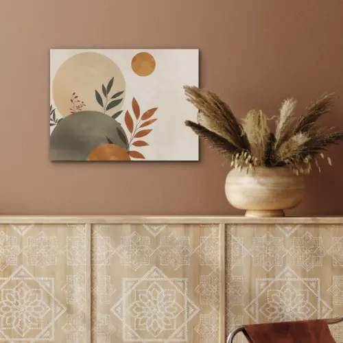 Vormen - Rond - Bladeren - Beige PET vilt klein -sfeer4