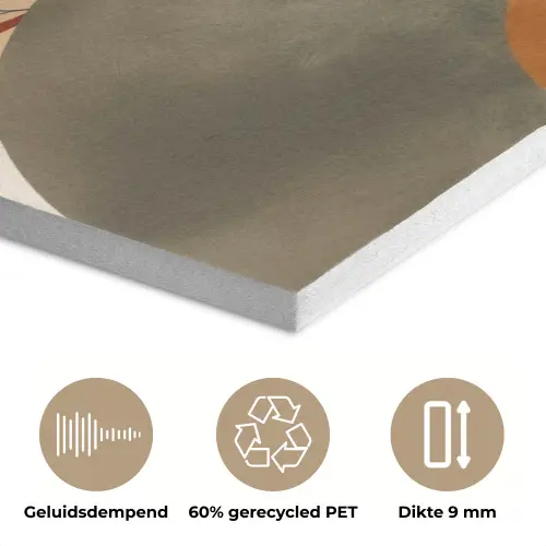 Vormen - Rond - Bladeren - Beige PET vilt klein -closeup_NL