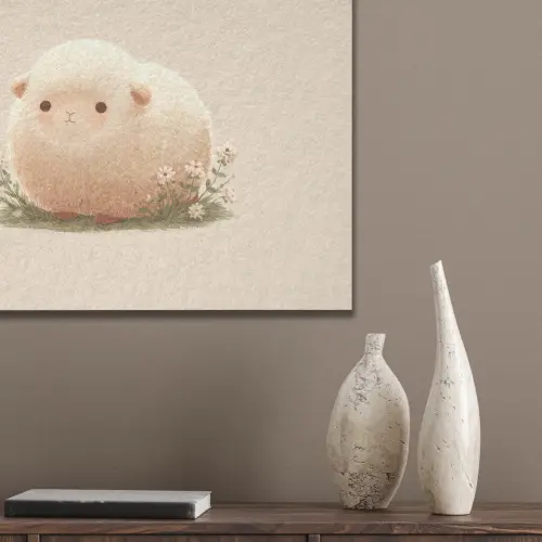 Schaap - Beige - Bloemen PET vilt klein -sfeer6_closeup