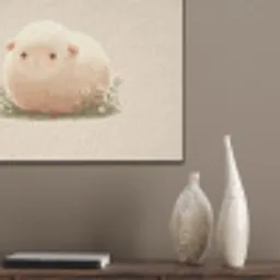Schaap - Beige - Bloemen PET vilt klein -sfeer6_closeup