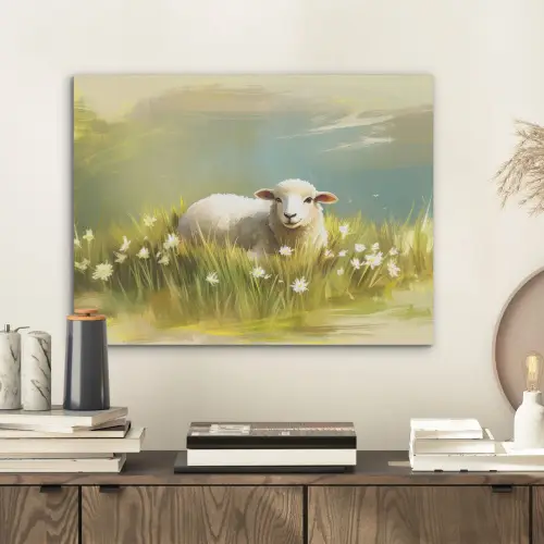 Schaap - Weide - Groen PET vilt klein -sfeer1