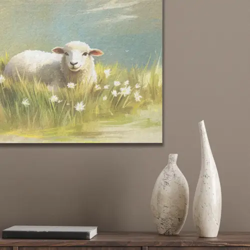 Schaap - Weide - Groen PET vilt klein -sfeer6_closeup