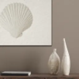 Schelp - Minimalistisch - Wit PET vilt klein -sfeer6_closeup