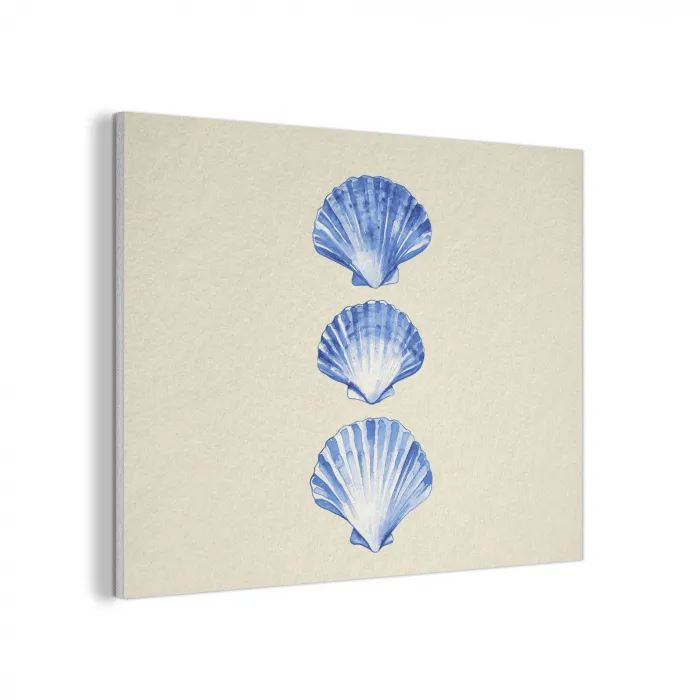 Schelpen - Blauw - Beige PET vilt klein -3d
