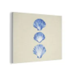 Schelpen - Blauw - Beige PET vilt klein -3d