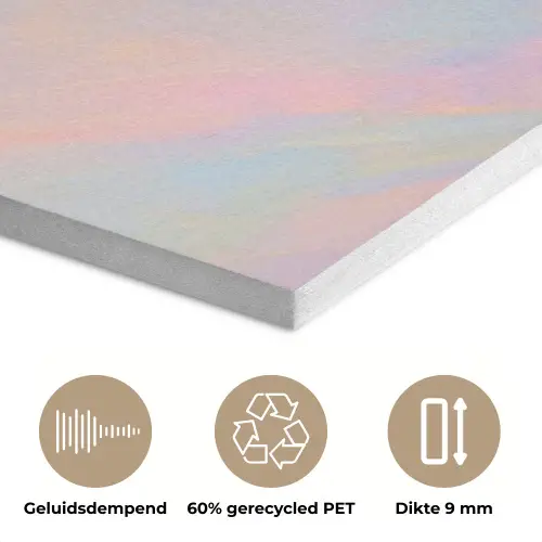 Garnaal - Subtiele structuur - Blauw - Roze PET vilt klein -closeup_NL