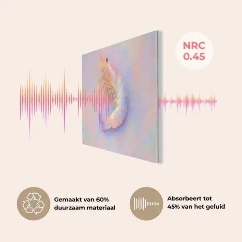 Garnaal - Subtiele structuur - Blauw - Roze PET vilt klein -USP_NL